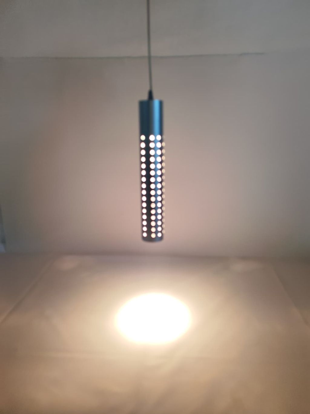 Lampada sospensione ARTIGIANA LAMPADARI  Cilindrica in alluminio colore cromato opaco