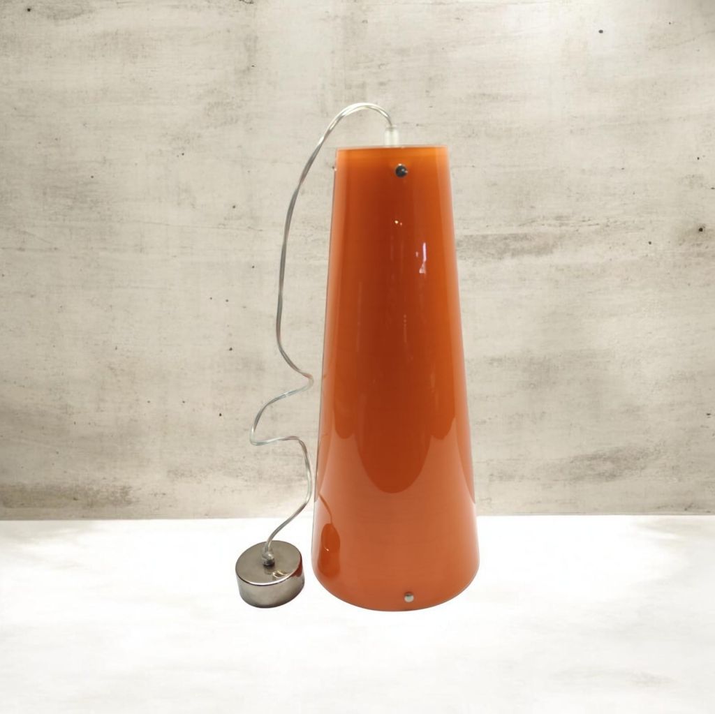 Sospensione da collezione in vetro di MURANO colore arancio,art 5080