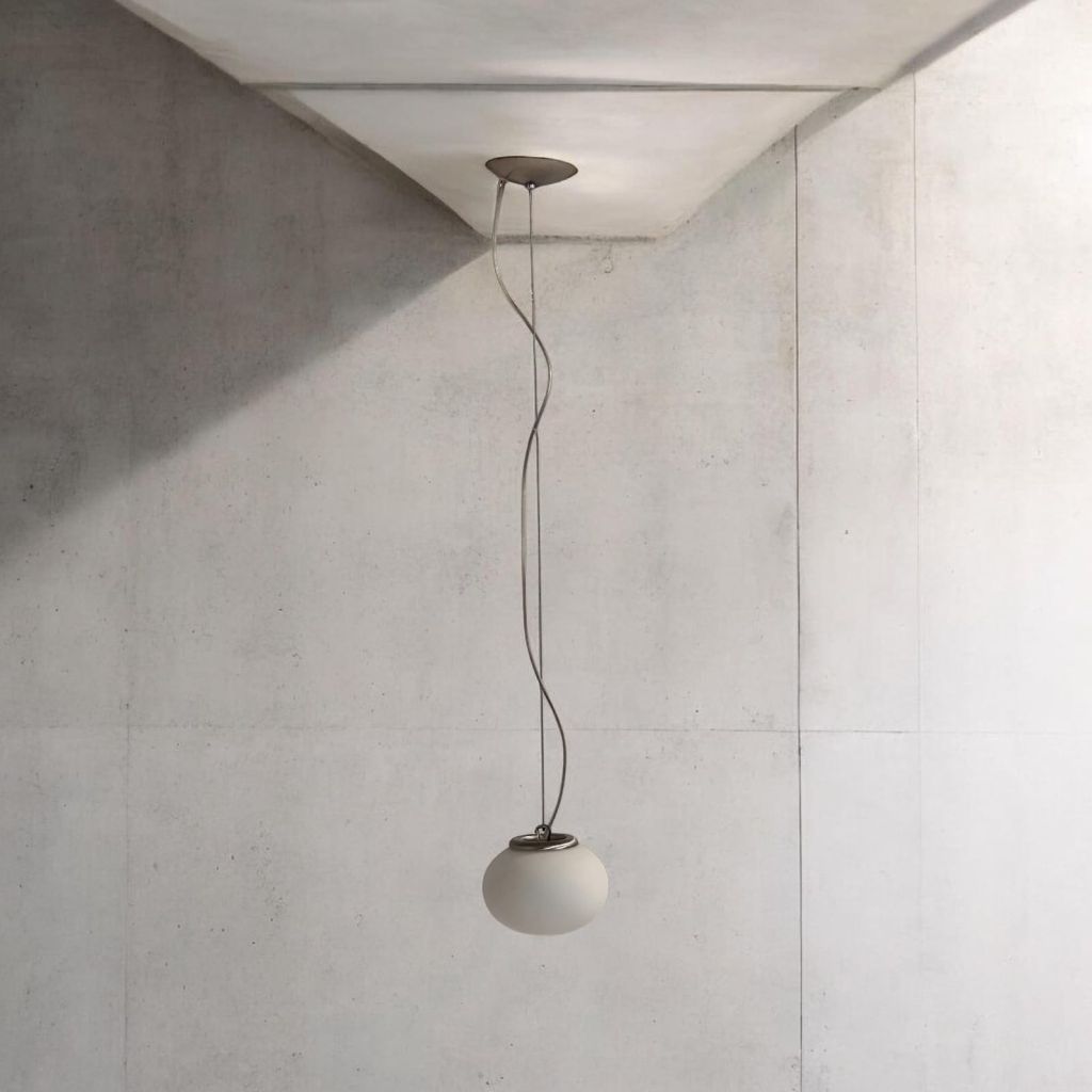 Lampadario a sospensione in vetro di murano satinato bianco