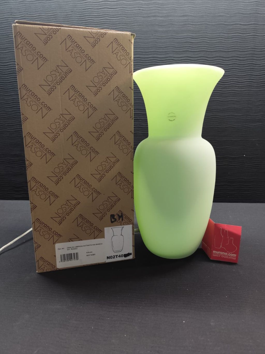 VASO LAMPADA MAXI OPALINI DI MURANO V.NASON N02T40 BM