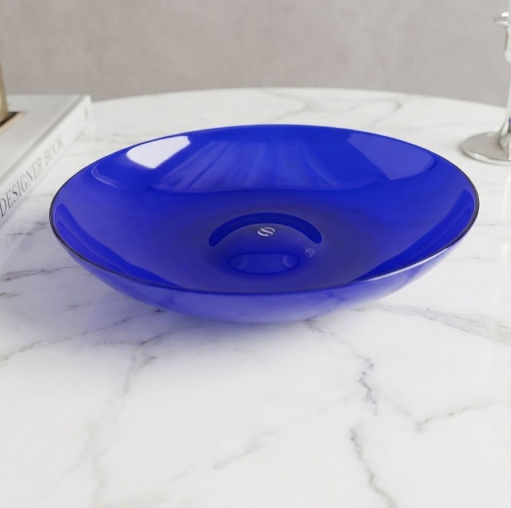 CENTROTAVOLA DI MURANO NASON,DA COLLEZIONE N02C06 BLU/BLU