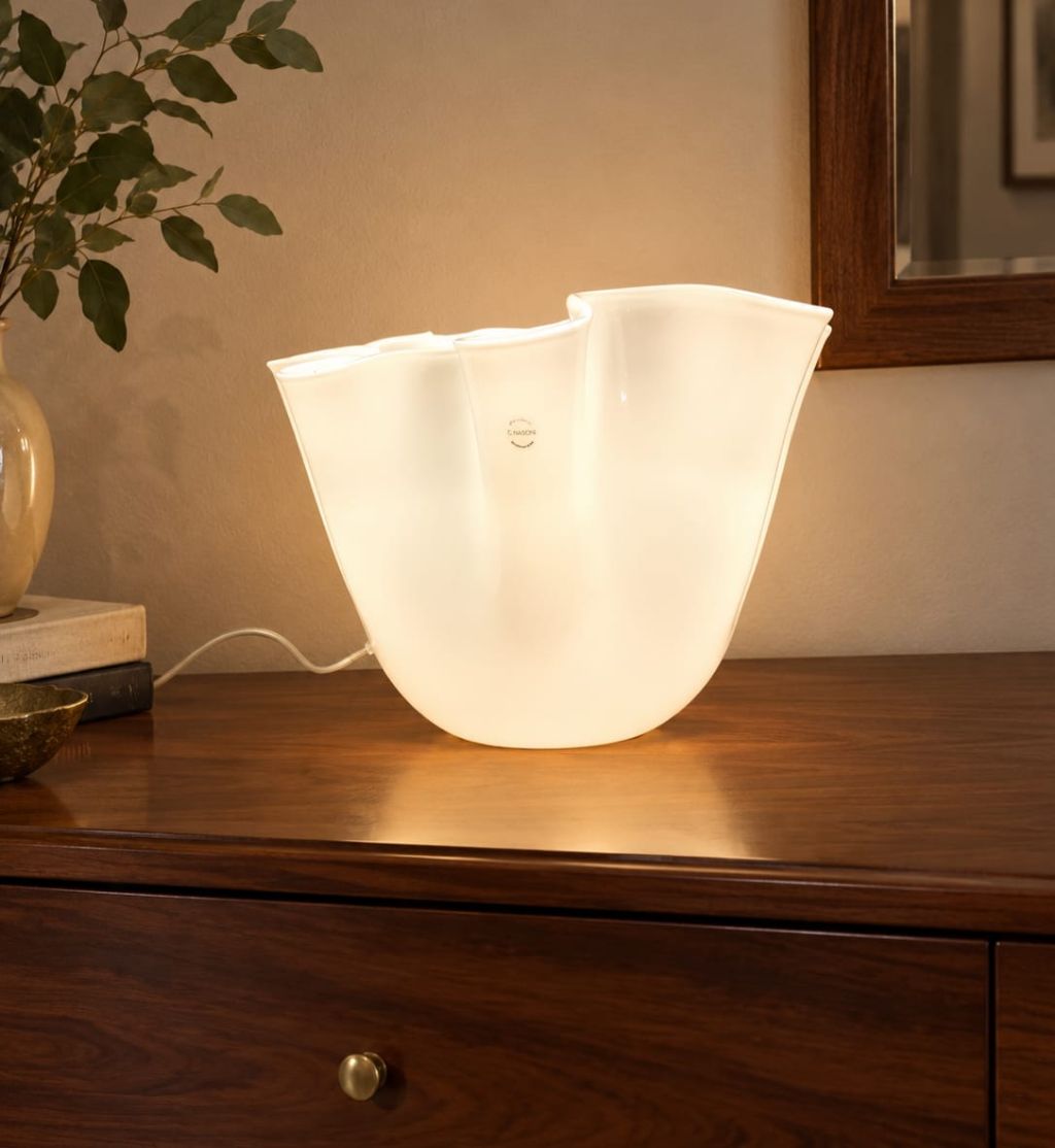 LAMPADA DA TERRA FAZZOLETTI MAXI ,DI MURANO.COM COLLEZIONE NASON ,N14T45 B/B
