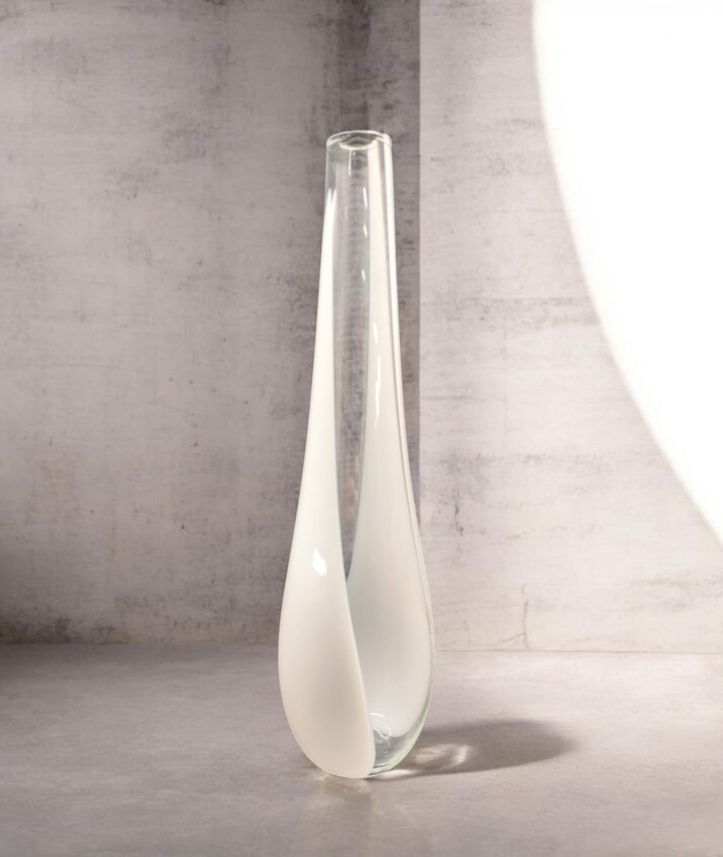 VASO MONO FIORE GOCCIA A FASCIA DI MURANO NASON N17M02 CB