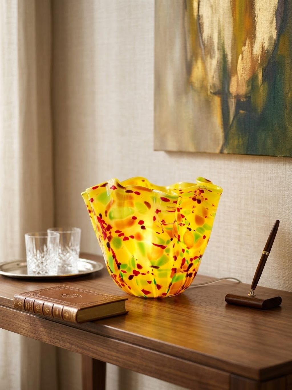 FAZZOLETTO LAMPADA DI MURANO V. NASON SUNSET MULTICOLOR GIALLO O16T30